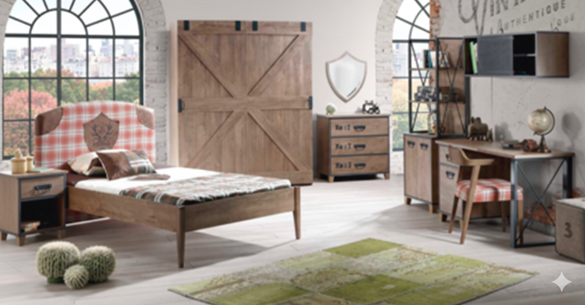 Bunk Bed, Desk, Toy Cabinet